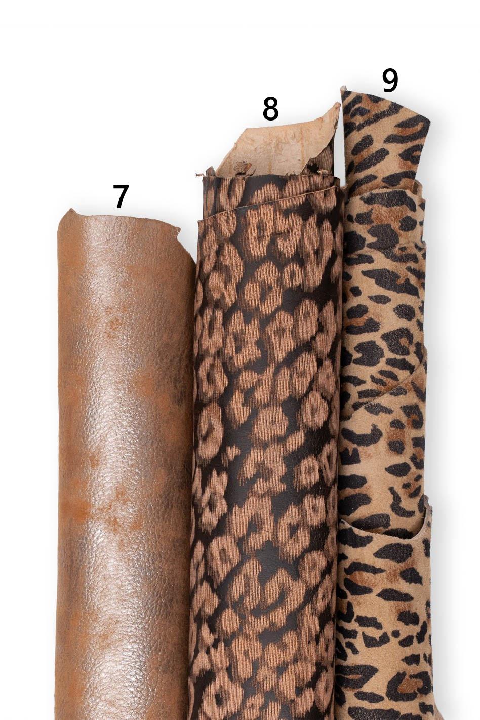 Printed leather hides, leopard tye dye crackle geometric cheetah crocodile, full hides available, for hobbyists B19239-MT(st) La Garzarara