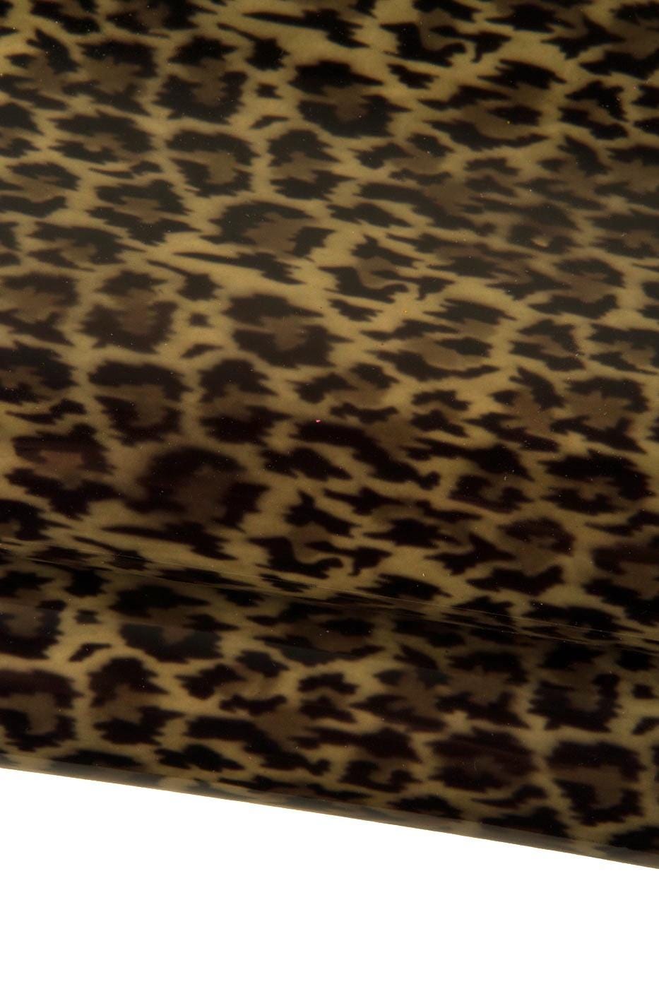LEOPARD textured leather skin, cheetah printed PATENT gaotskin, glossy soft hide for crafters 0.8-0.9 mm B19259-ST La Garzarara