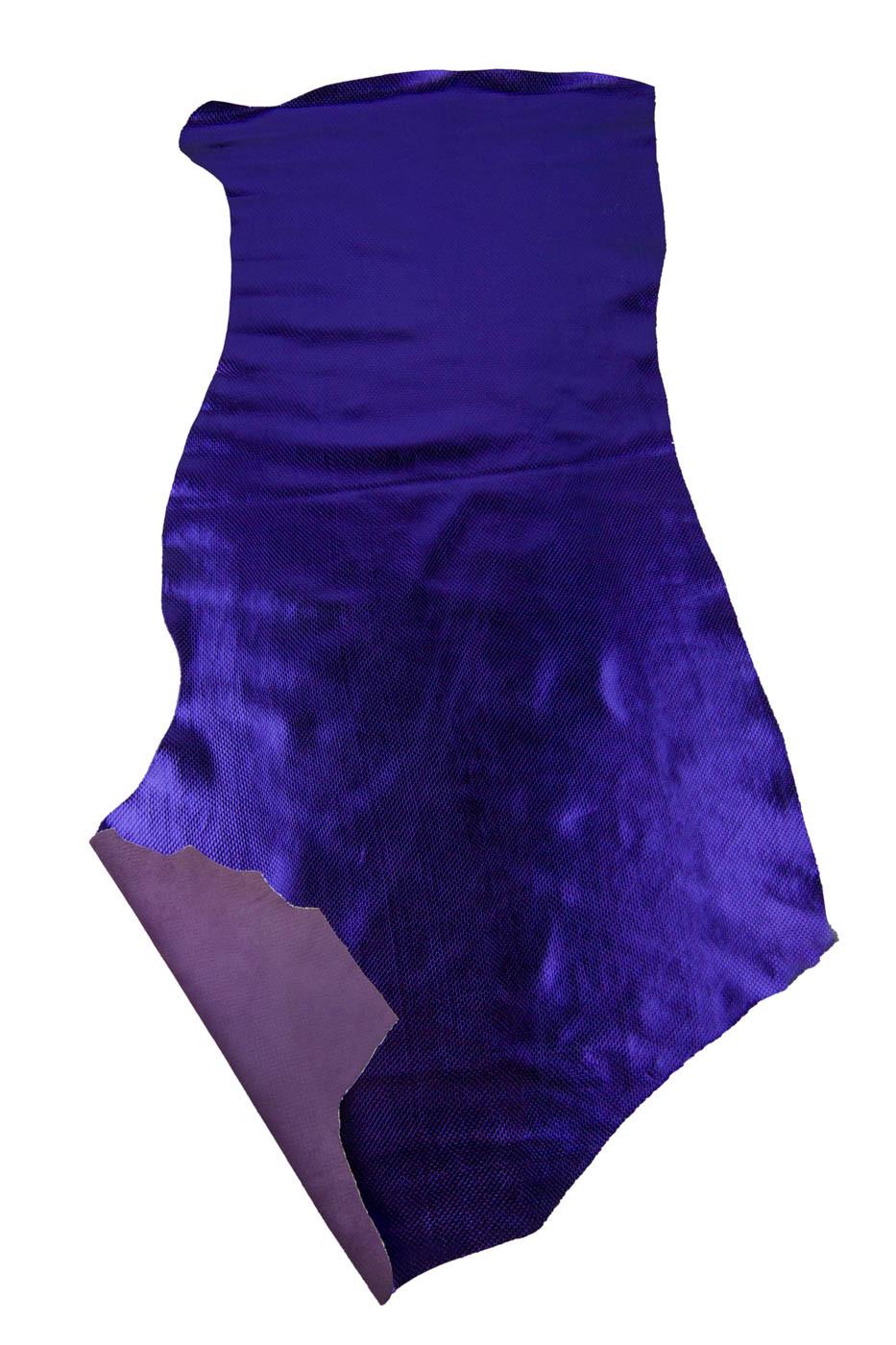 Purple PYTHON leather skin, METALLIC reptile printed cowhide glossy soft snaskin for diy projects B19271-MT(st) La Garzarara