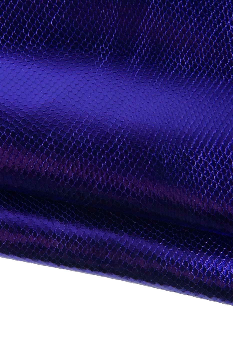 Purple PYTHON leather skin, METALLIC reptile printed cowhide glossy soft snaskin for diy projects B19271-MT(st) La Garzarara