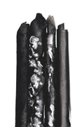 Printed BLACK hair on hides, 4 pony black leather skin camouflage effect, smooth matte leather hide. bundles of 4 skins B16616-CV