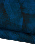 SOFT TEXTURED leather skin, black & blue brush stroke printed matt goatskin, ideal for hobbyists B19198-ST La Garzarara