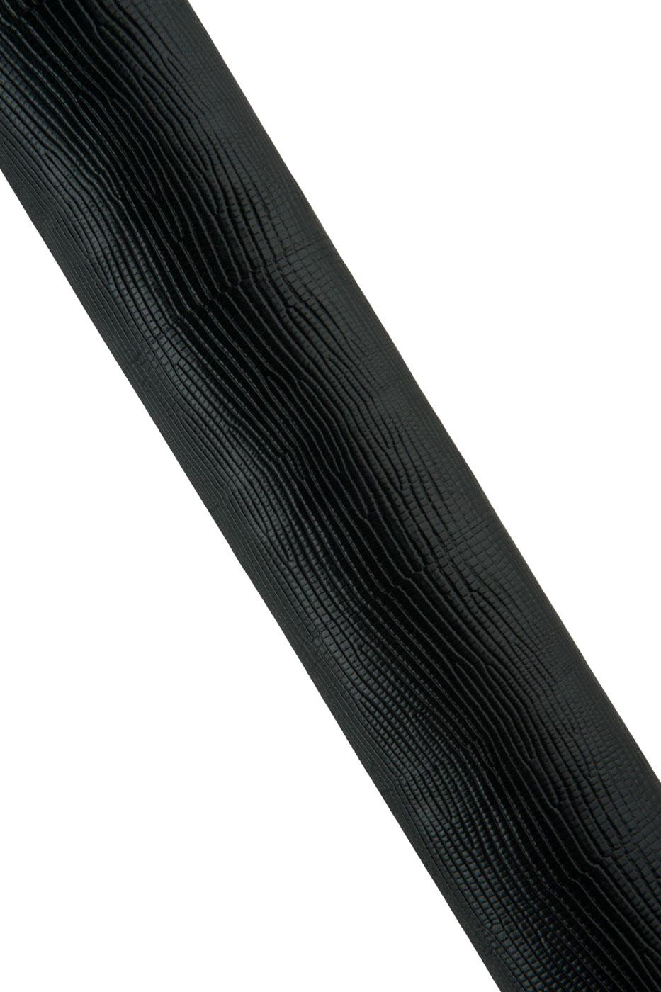 BLACK LIZARD leather skin, glossy embossed goatskin, reptile printed hide for crafters 0.6-0.7 mm B18923-TB La Garzarara