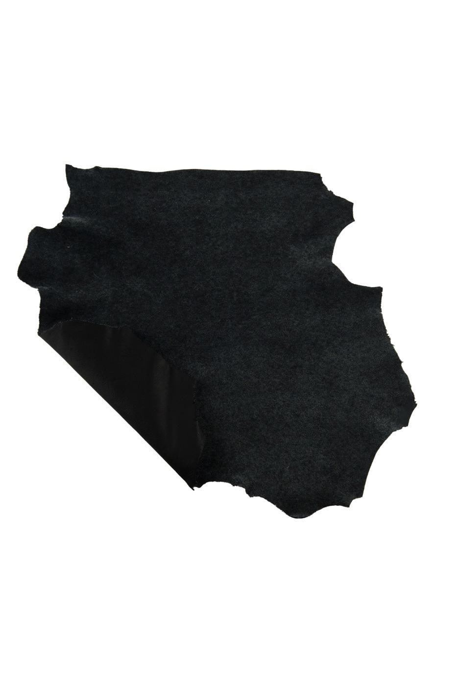 Rare leather skin, Blue goatskin with fabric on the surface, textured goat for artistic craft B19132-TU La Garzarara