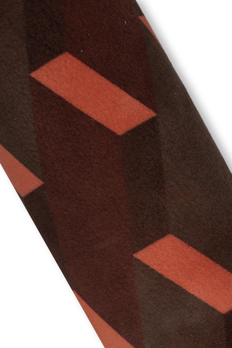 GEOMETRICAL printed leather skin, brown - orange textured SUEDE goatskin, soft material for crafting, 0.7 - 0.9 mm B18790-ST La Garzarara