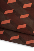 GEOMETRICAL printed leather skin, brown - orange textured SUEDE goatskin, soft material for crafting, 0.7 - 0.9 mm B18790-ST La Garzarara