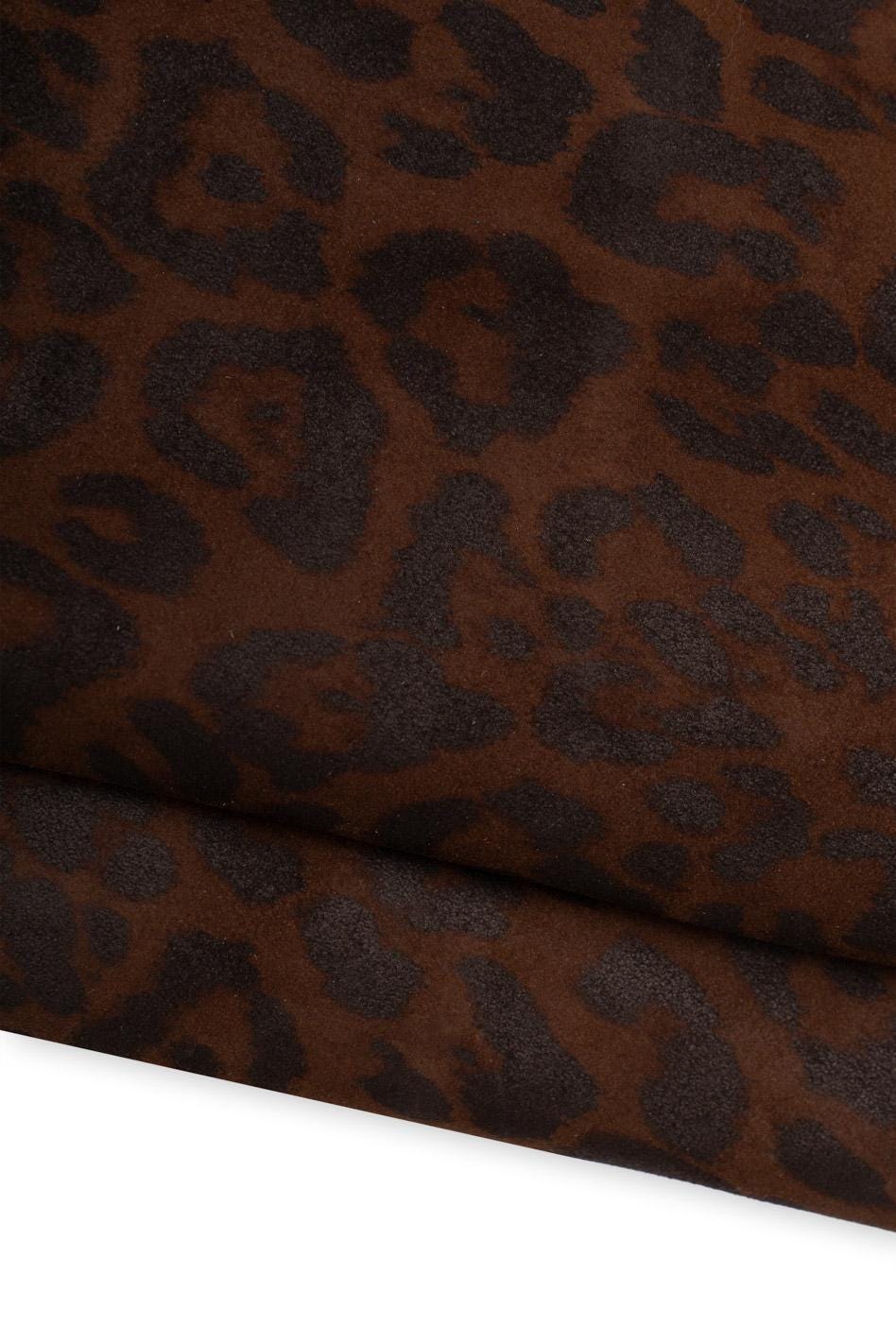 Brown LEOPARD textured leather skin, CHEETAH printed suede gaotskin, animal printed hide for crafters B18794-ST La Garzarara