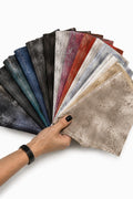Metallic Suede Scraps, Foil Finish Leather Pieces, Distressed Shimmer Color Mix B1502-RC La Garzarara