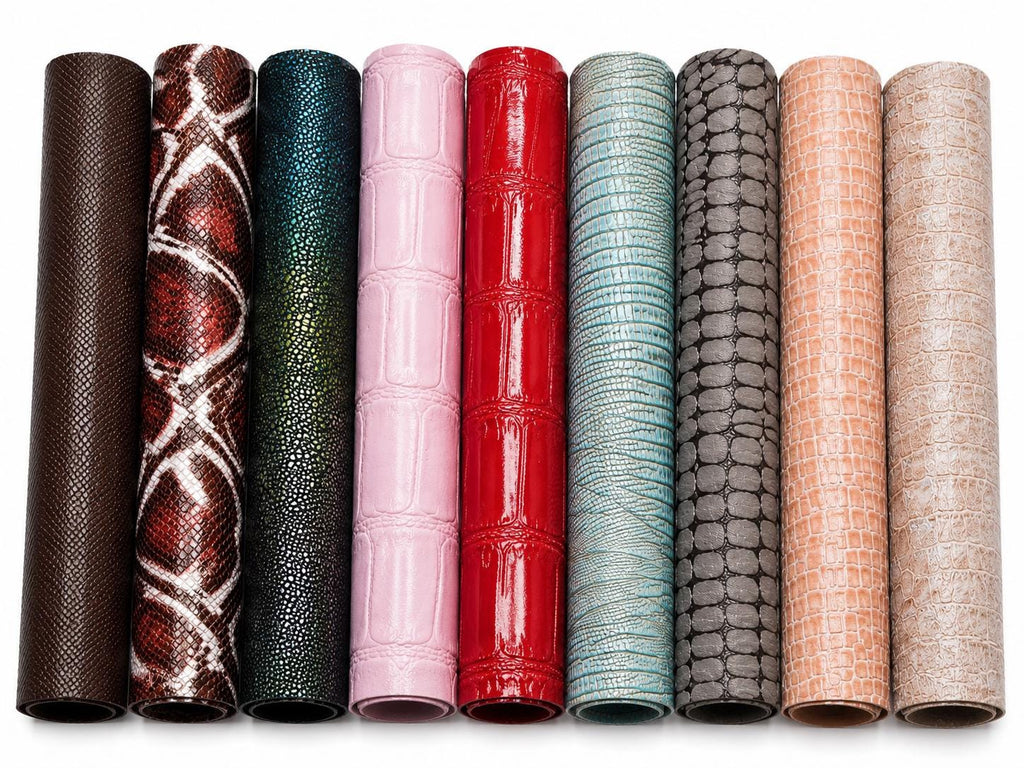 Leather scraps crocodile and python embossed pattern, reptile leather remnants assorted colors, random selection 500 g 1 kg B097 Garzarara
