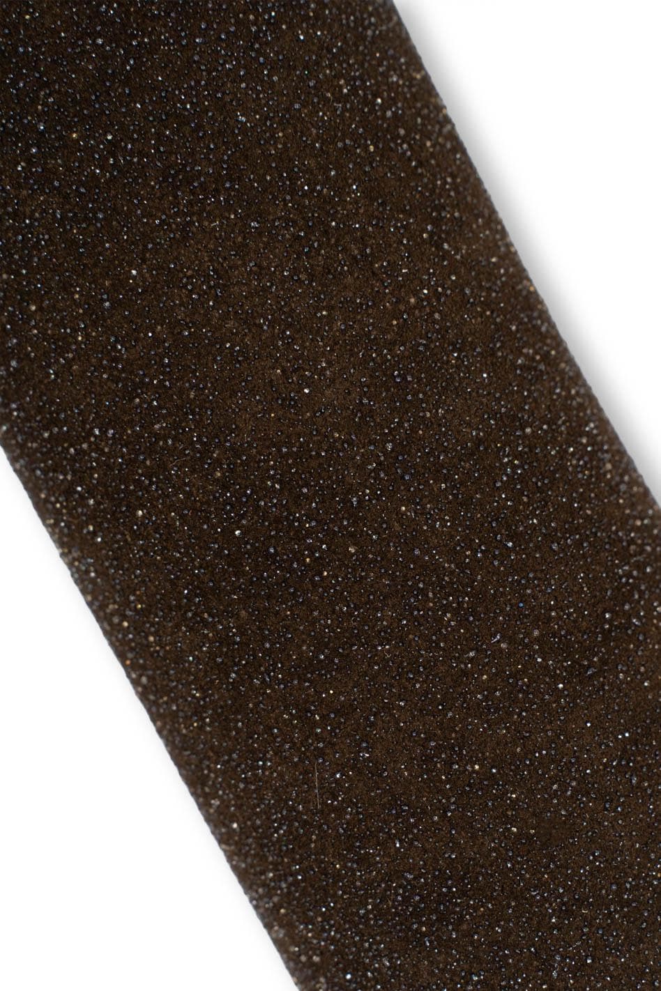 Dark brown GLITTERED SUEDE calfskin - soft metallic leather skin, bright thick material ideal for diy projects B19565-MT La Garzarara