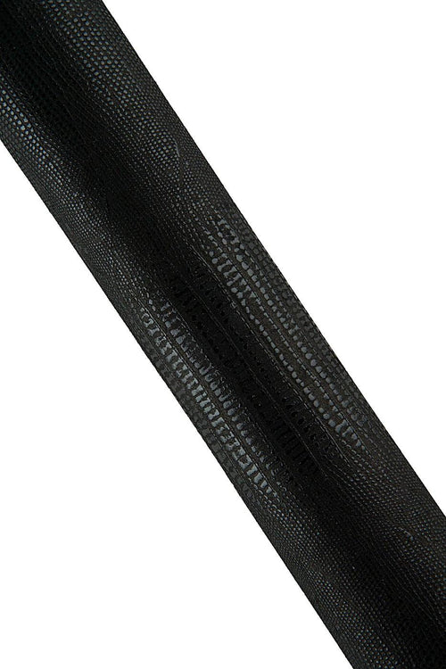 Black Printed LIZARD leather skin, glossy Tejus Pattern, Thin textured thin hide for hobbyists 0.5 - 0.6 mm B19194-TB La Garzarara