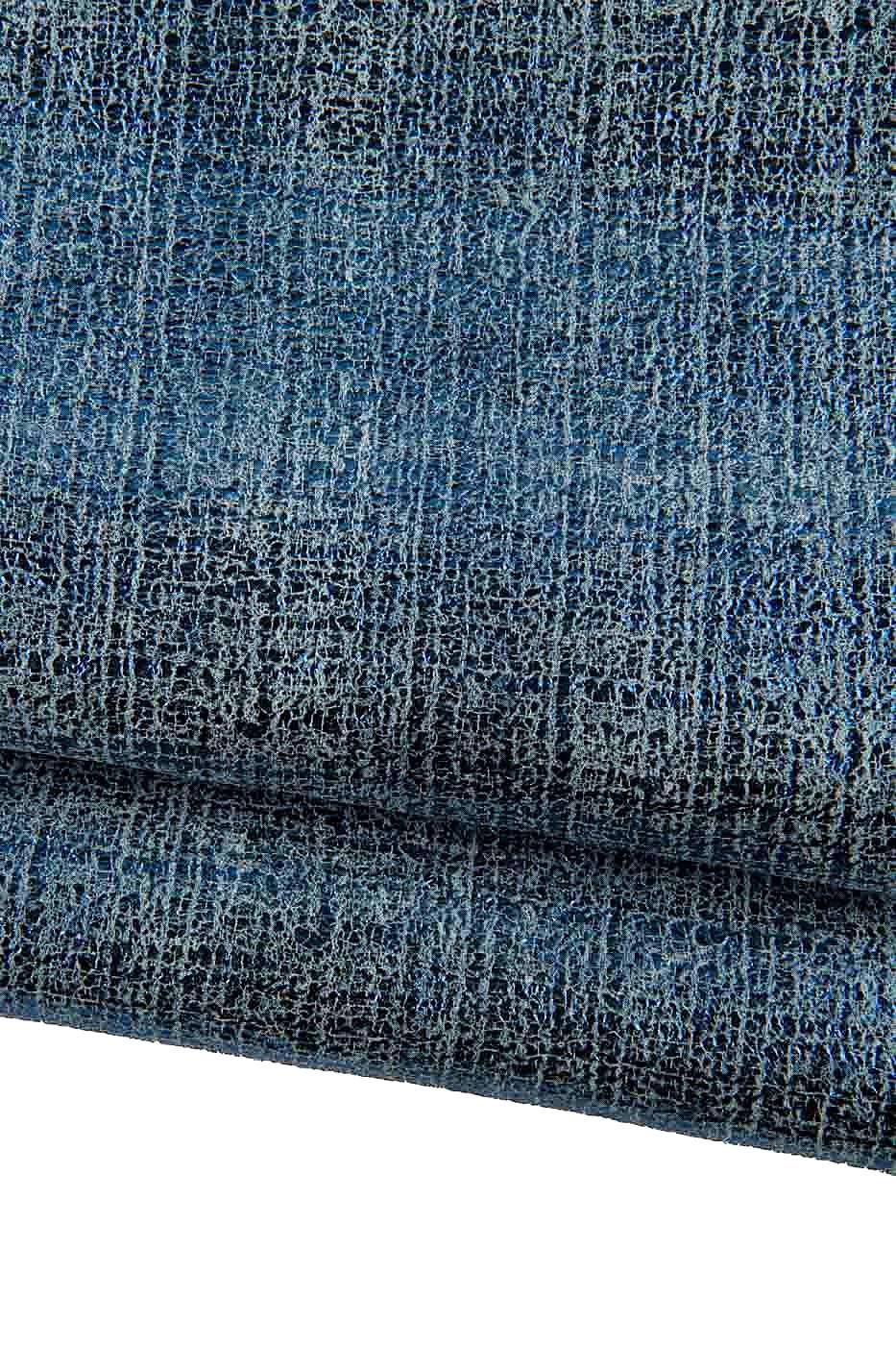 Blue textured leather skin, METALLIC washed goatskin, soft sparkle hide, 1.1 - 1.3 mm for diy projects B18848- MT(st) La Garzarara