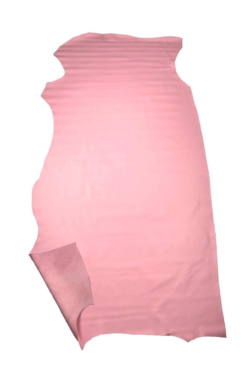 Pink SMOOTH leather hide, soft calfskin, full grain cowhide 0.9 - 1.1 mm for hobbyists B19216-TU La Garzarara