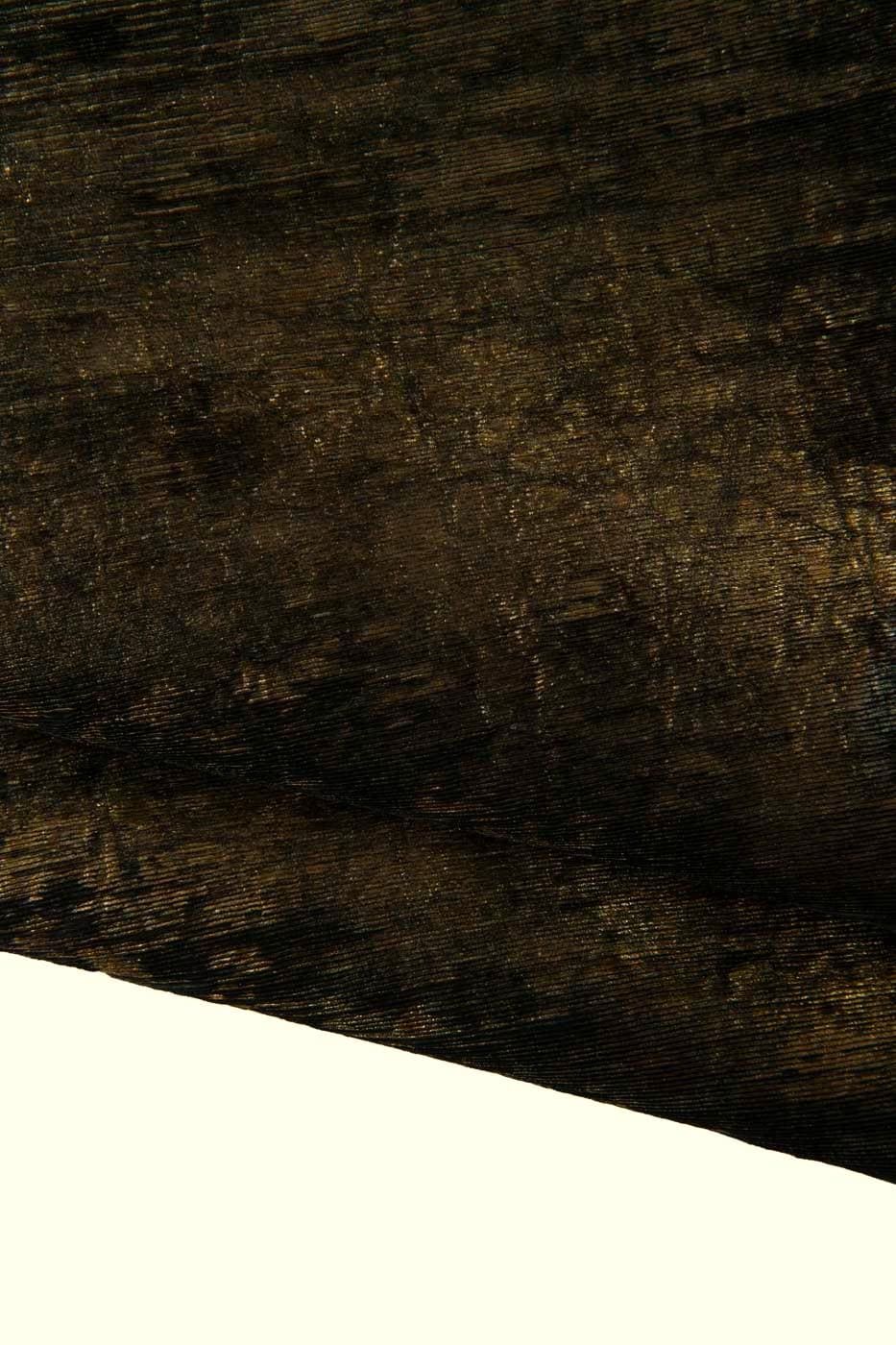 Engraved Leather Hide, Black Carved Metallic Leather, dark bronze laser metallic skin B19277-MT(st) La Garzarara