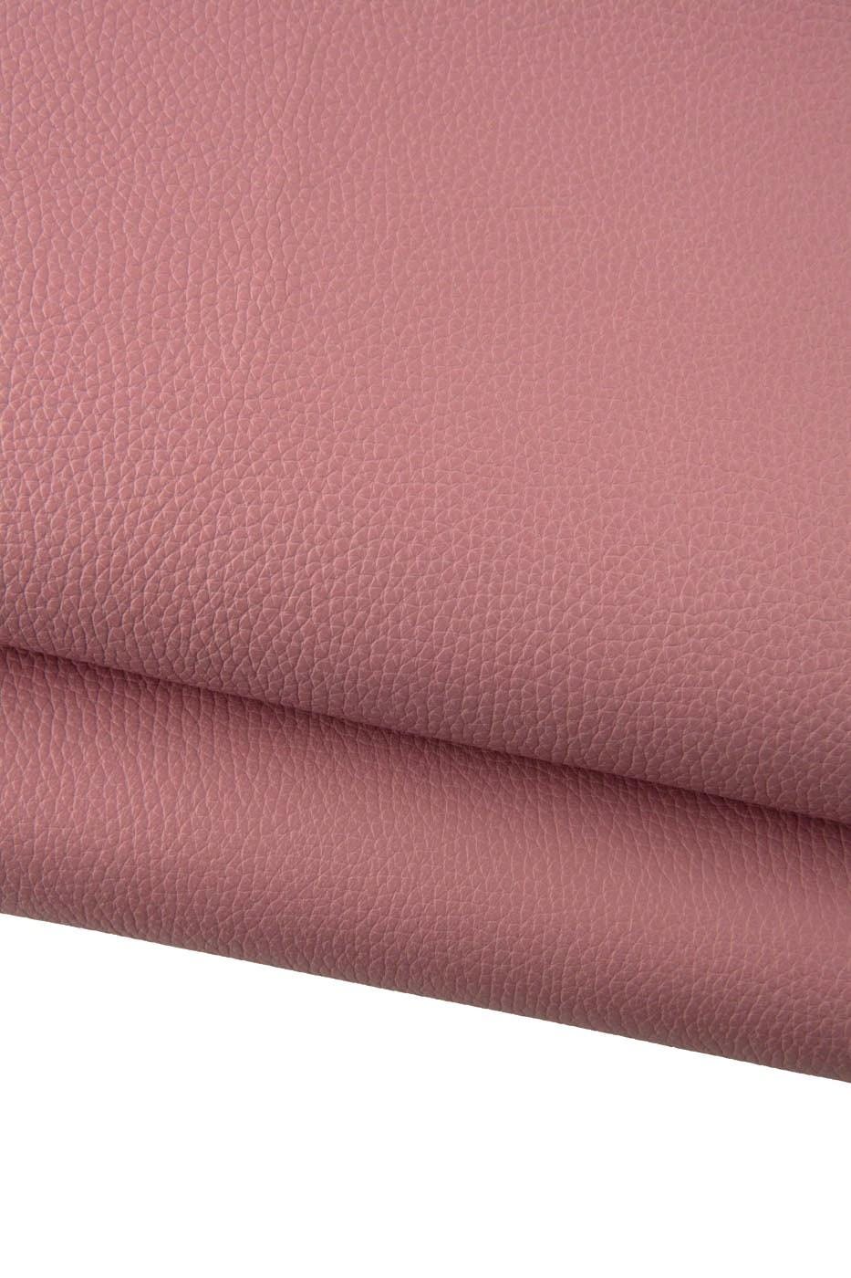 Pink PEBBLE GRAIN printed leather skin, soft matt embosse cowhide, thick calfskin for crafters 1.5-1.6 mm B19217-TU La Garzarara