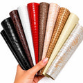 CROCODILE leather scraps, mix croc offcuts, renmants embossed reptile pattern, renmants exotic print for accessories B097 La Garzarara