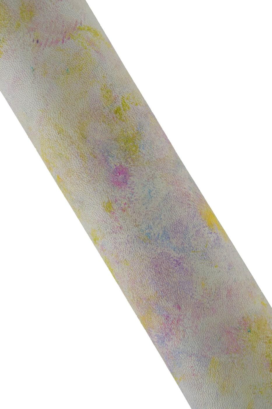 Pastel abstract Hand PAINTED leather skin, fine decorated hide ideal for crafters B19158-DM LaGarzarara