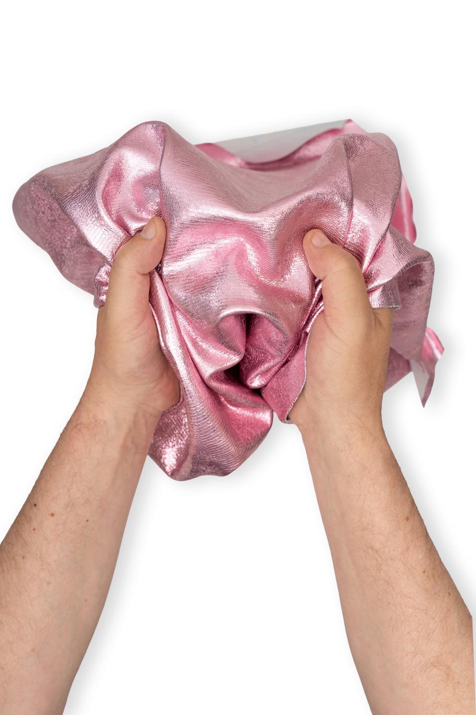 Pink LIZARD printed leather hide, METALLIC reptile textured goatskin, classic brigh soft hide for hobbyists B18786-MT(st) La Garzarara