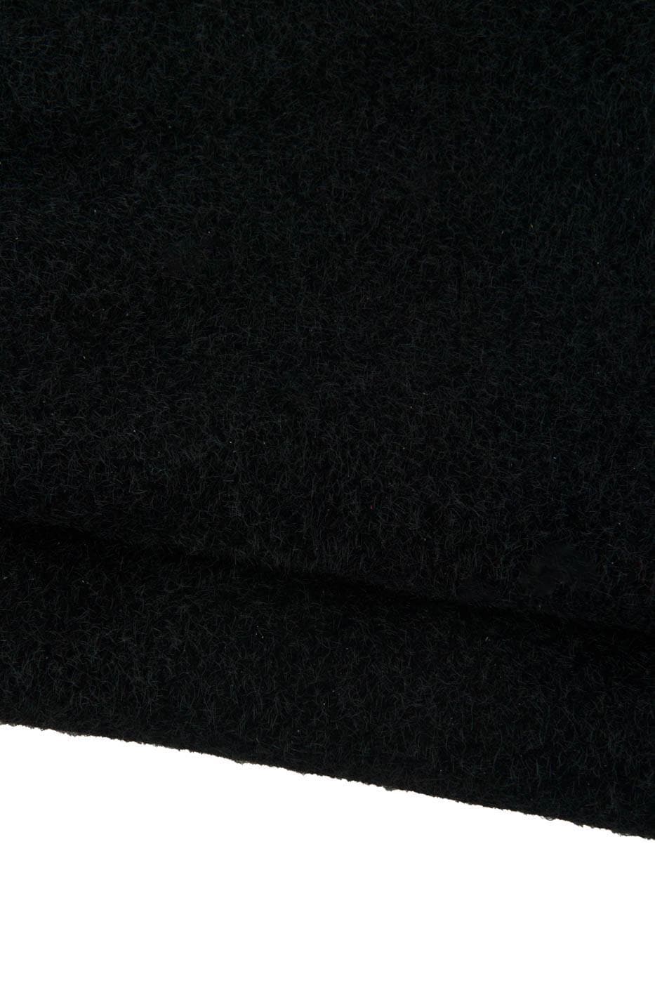 Black leather skin matched to FABRIC, soft shaded HAIRY material for crafters B19131-TB La Garzarara