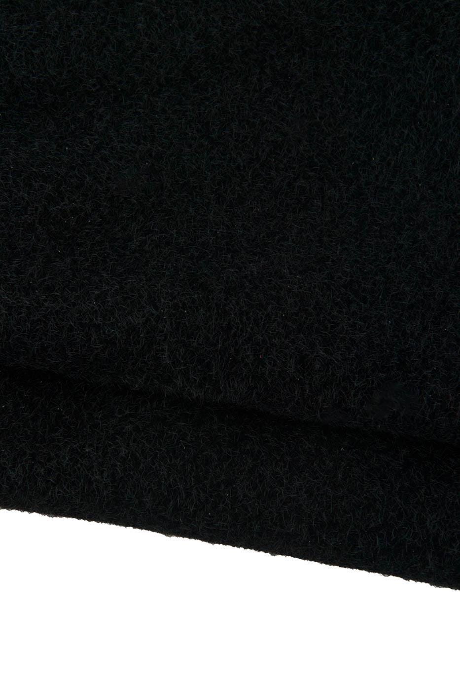 Black leather skin matched to FABRIC, soft shaded HAIRY material for crafters B19131-TB La Garzarara