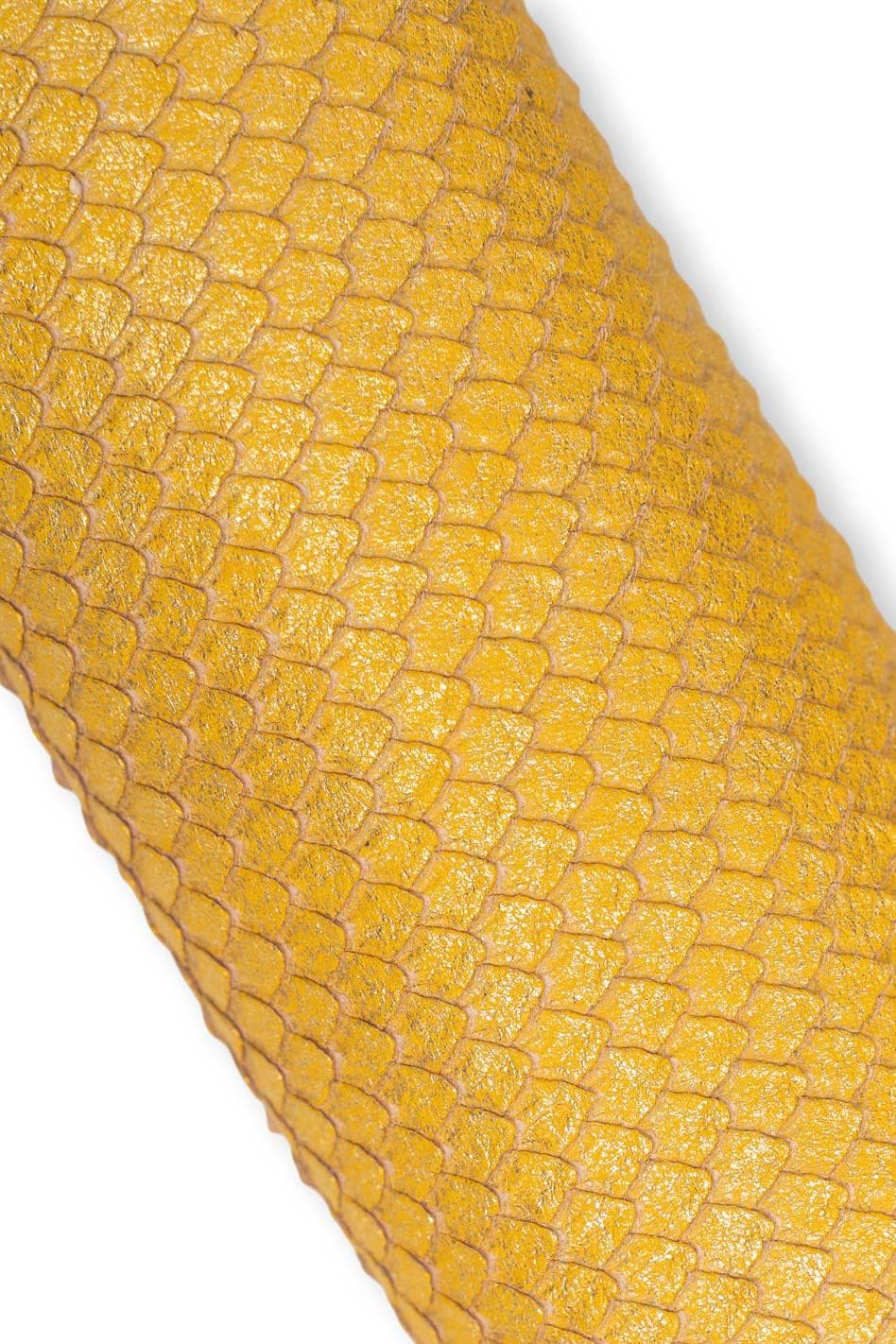 Yellow gold PYTHON printed leather skin, metallic CARVED goatskin, golden soft snakeskin B19489-MT(st) La Garzarara