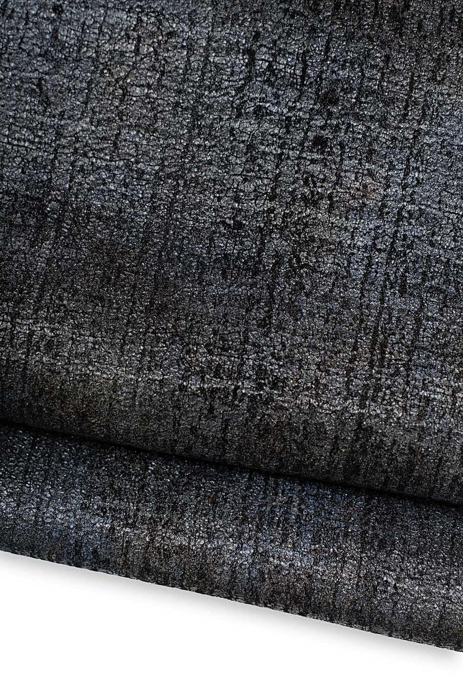 FABRIC - like textured goatskin, gery- black printed goatskin, METALLIC soft bright material for leather goods B19567-MT(st) La Garzarara