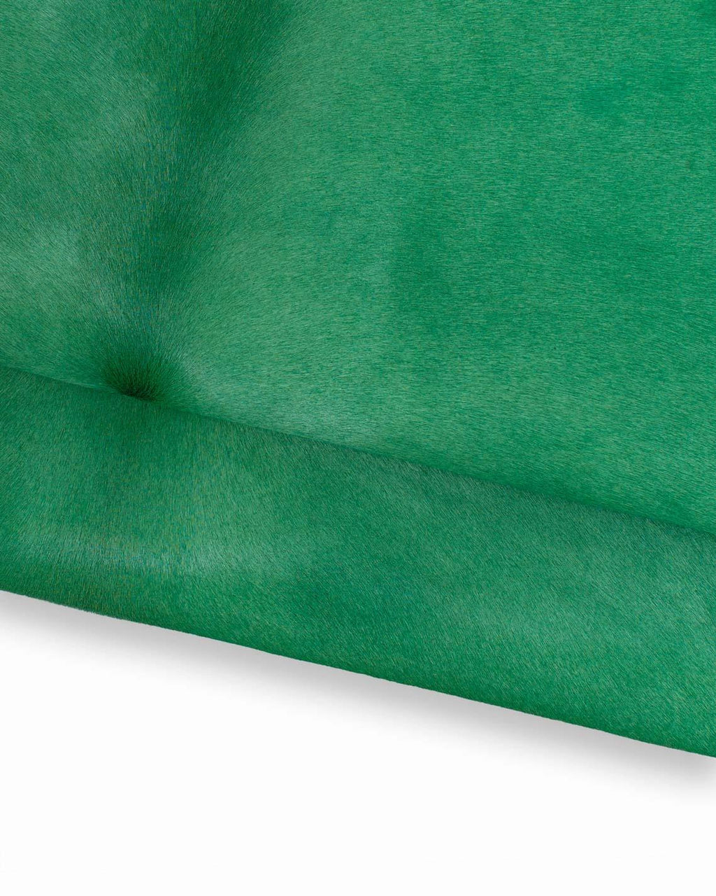 Emerald green solid color HAIR ON leather hide, short hair pony CALFSKIN, soft cowhide for diy projects B19005-cv La Garzarara