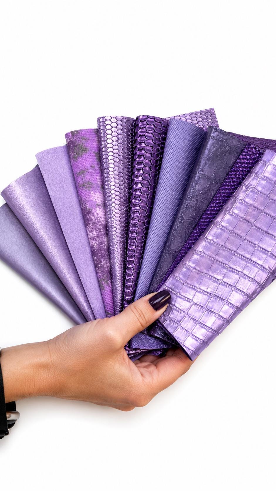 PURPLE LILAC LAVENDER Offcuts, Smooth Metallic and Printed Leather Pieces, 10 Random Scraps 6x5"/15x12 cm 10x8"/25x20 cm PREMIUM1