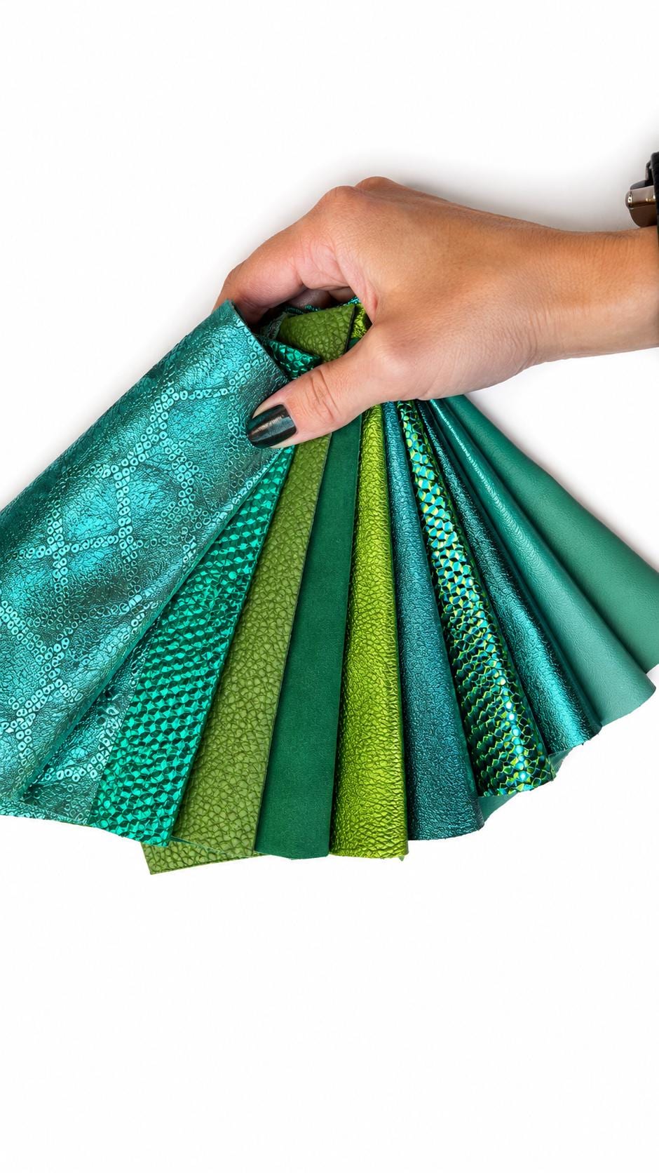 Green Leather Remnants, Sage Emerald and Olive Scraps, Premium Textured Offcuts for Fashion Accessories 6x5"/15x12 cm 10x8"/25x20 PREMIUM2
