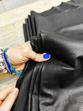 Premium Set of 8 black NAPPA lambskin leather skin for garnments, Soft very thin black lamb hides for clothing B18837-TB La Garzarara