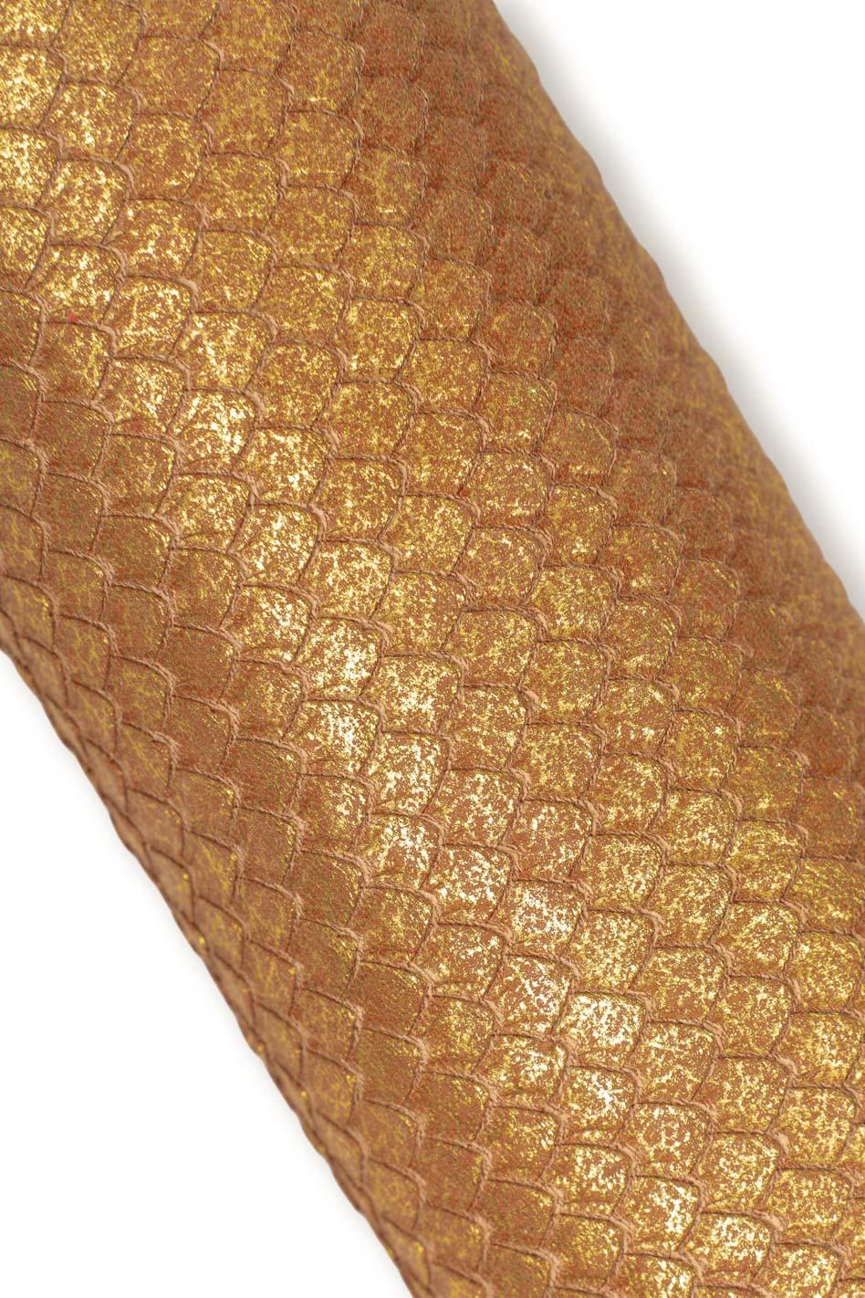 Bronze Python leather skin, Camel metallic SNAKE printed goatskin, bright soft snakeskin B19488-MT(st) La Garzarara