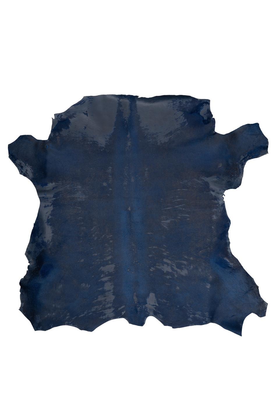 Blue Acid Wash Hair-on Leather, Distressed pony skin Italian Leather, Vintage Pony Hair Leather for Bags0.7 - 0.9 mm B19576-CV La Garzarara