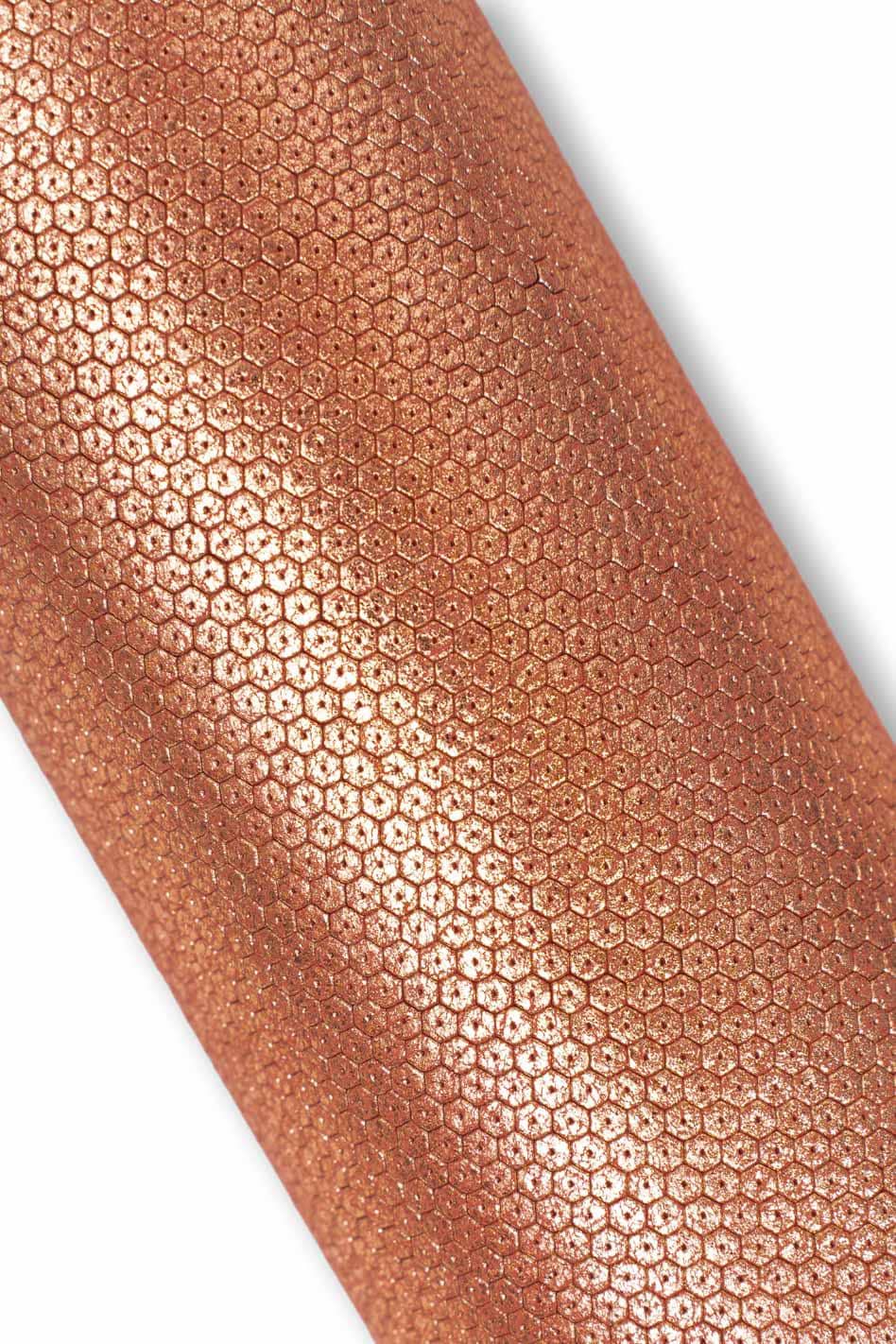 Pearlescent Lamb Leather Hide, Rose Gold Laminated Skin, Micro Textured Leather for Bags, Soft Fashion Leather B19491-MT La Garzarara