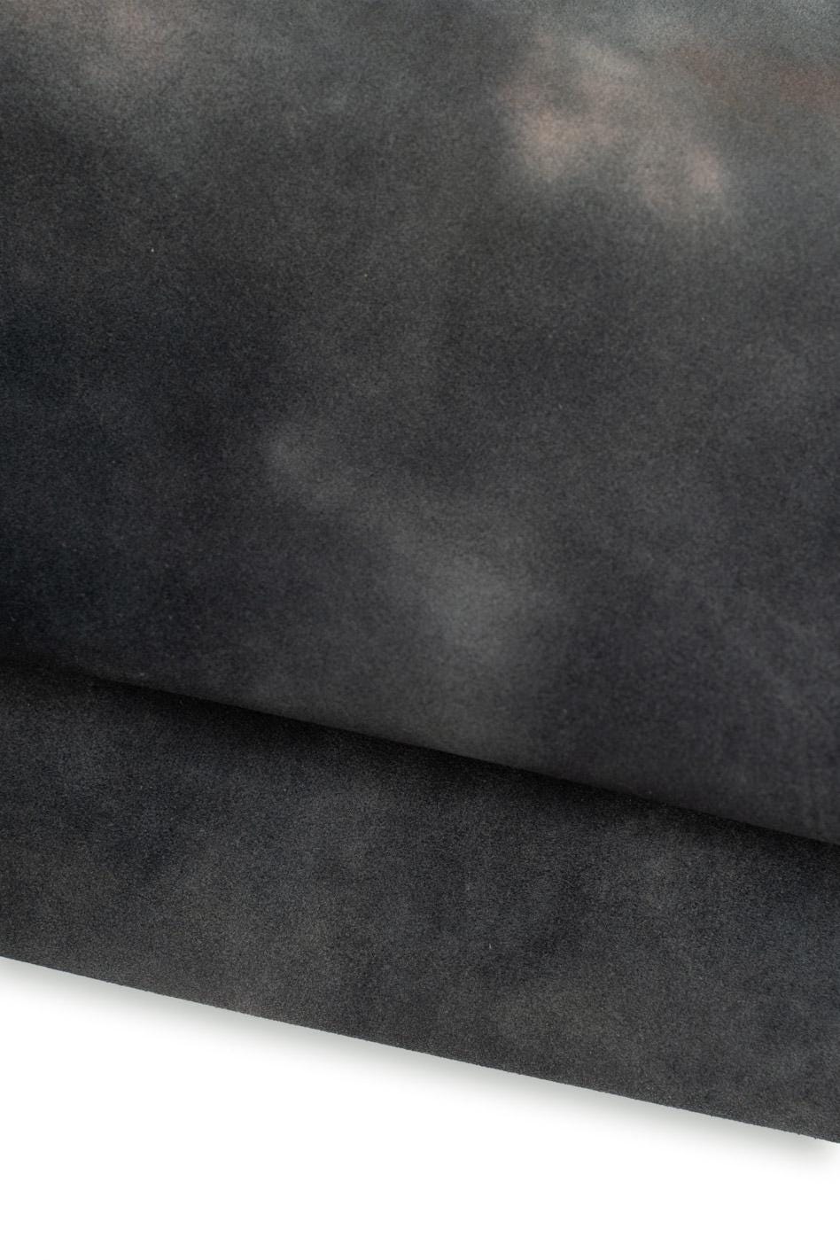 Smoked suede leather hide, Worntime finished cowhide, thick soft aged calfskin for crafters B19571-VT La Garzarara