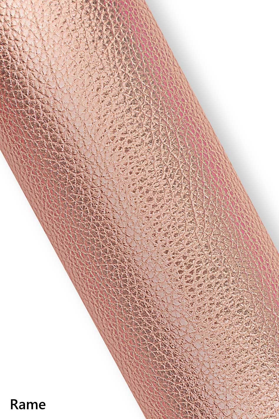 Metallic Pink Red Leather Hides, Copper, Fuchsia & Rose Gold sparkly Italian skin, pebble grain printed leather B19228-MT La Garzarara