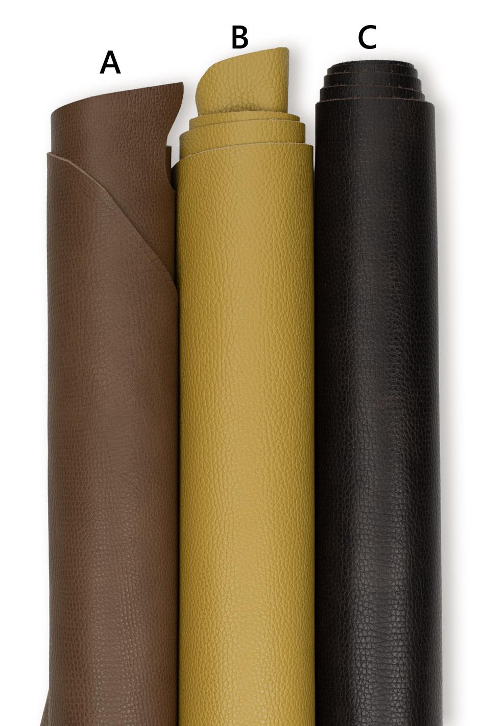 Fine GRAIN leather hide, brown, mustard yellow soft matt pebbled cowhide leather, quality skins for crafting B19255-TU La Garzarara