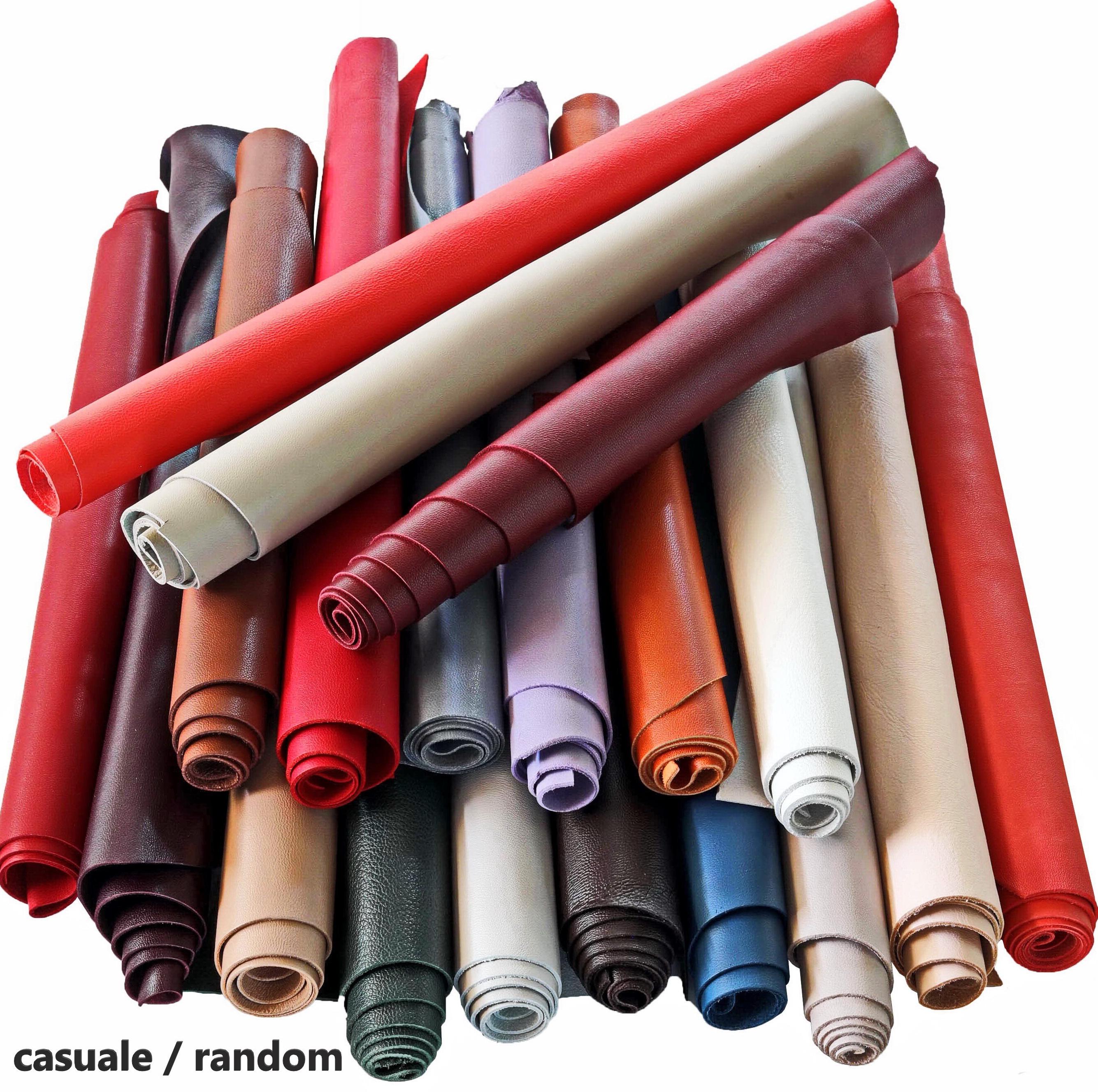 THIN leather scraps, Soft nappa and goatskin renmants, Supple assorted offcuts leather colors 10x8" / 25x20 cm approx B106