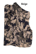 CAMOUFLAGE textured leather hide, tan beige/brown printed SUEDE goatskin hide, mimetic pattern on soft leather B19177-ST La Garzarara