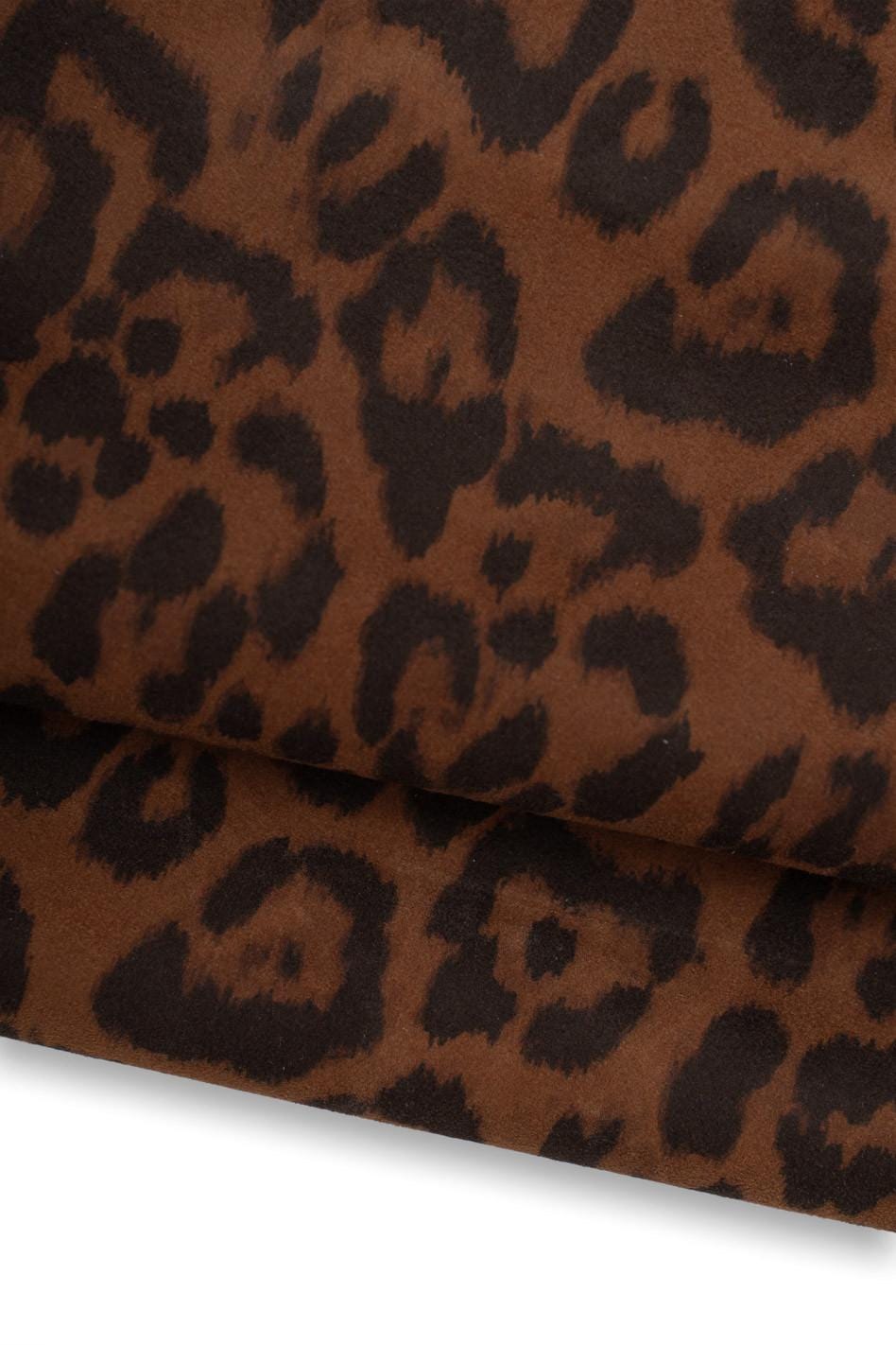 LEOPARD textured leather skin, brown SUEDE goatskin with black cheetah print, animal pettern on soft hide B18795-ST La Garzarara