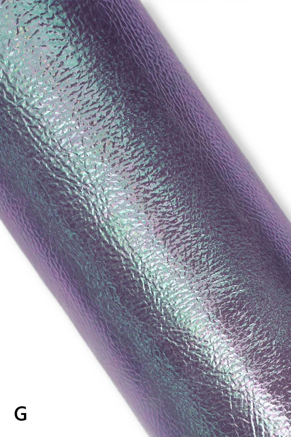 IRIDESCENT METALLIC leather skin, holographic goatskin in different colors, sparkle soft material for crafters B19242-MT La Garzarara