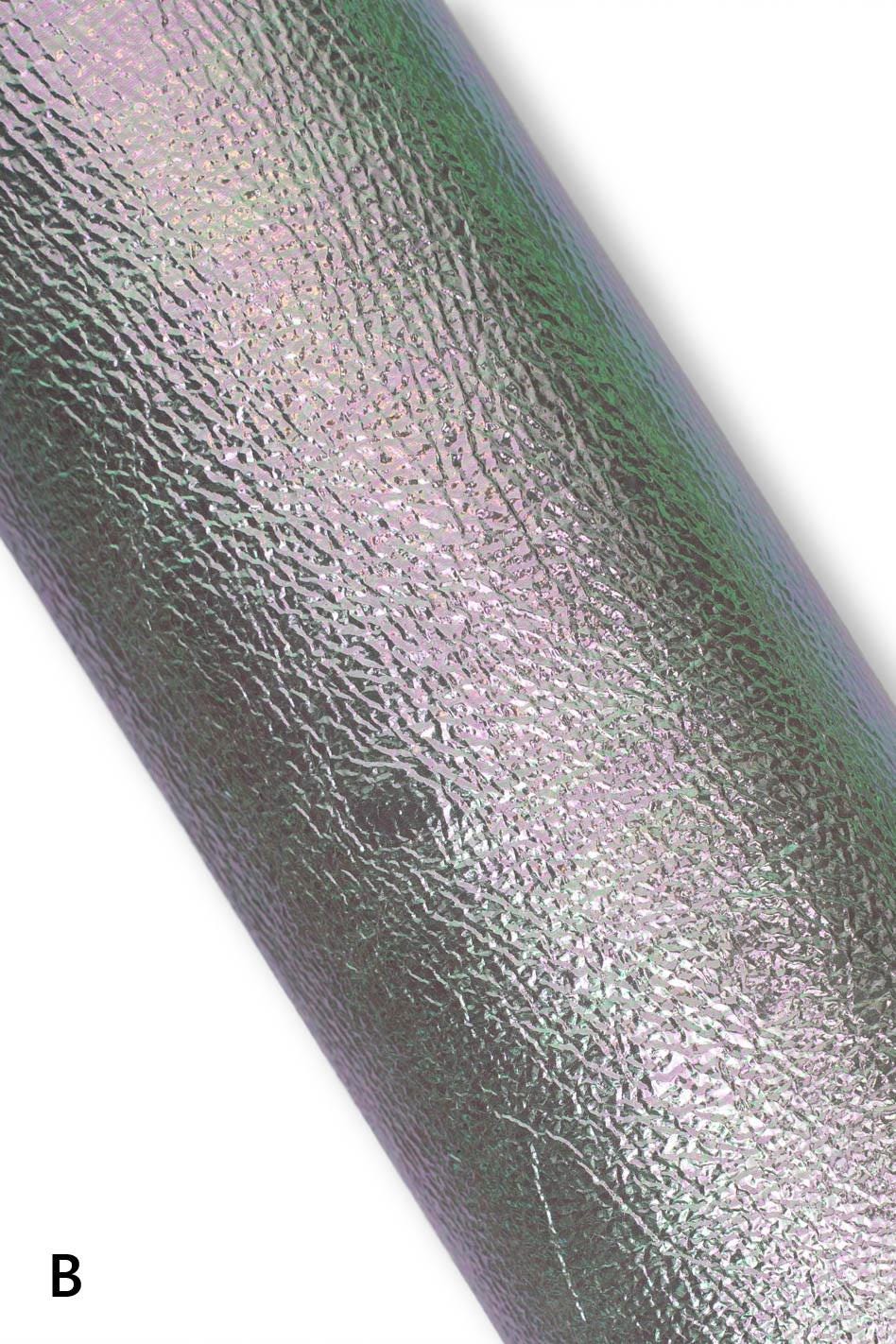 IRIDESCENT METALLIC leather skin, holographic goatskin in different colors, sparkle soft material for crafters B19242-MT La Garzarara