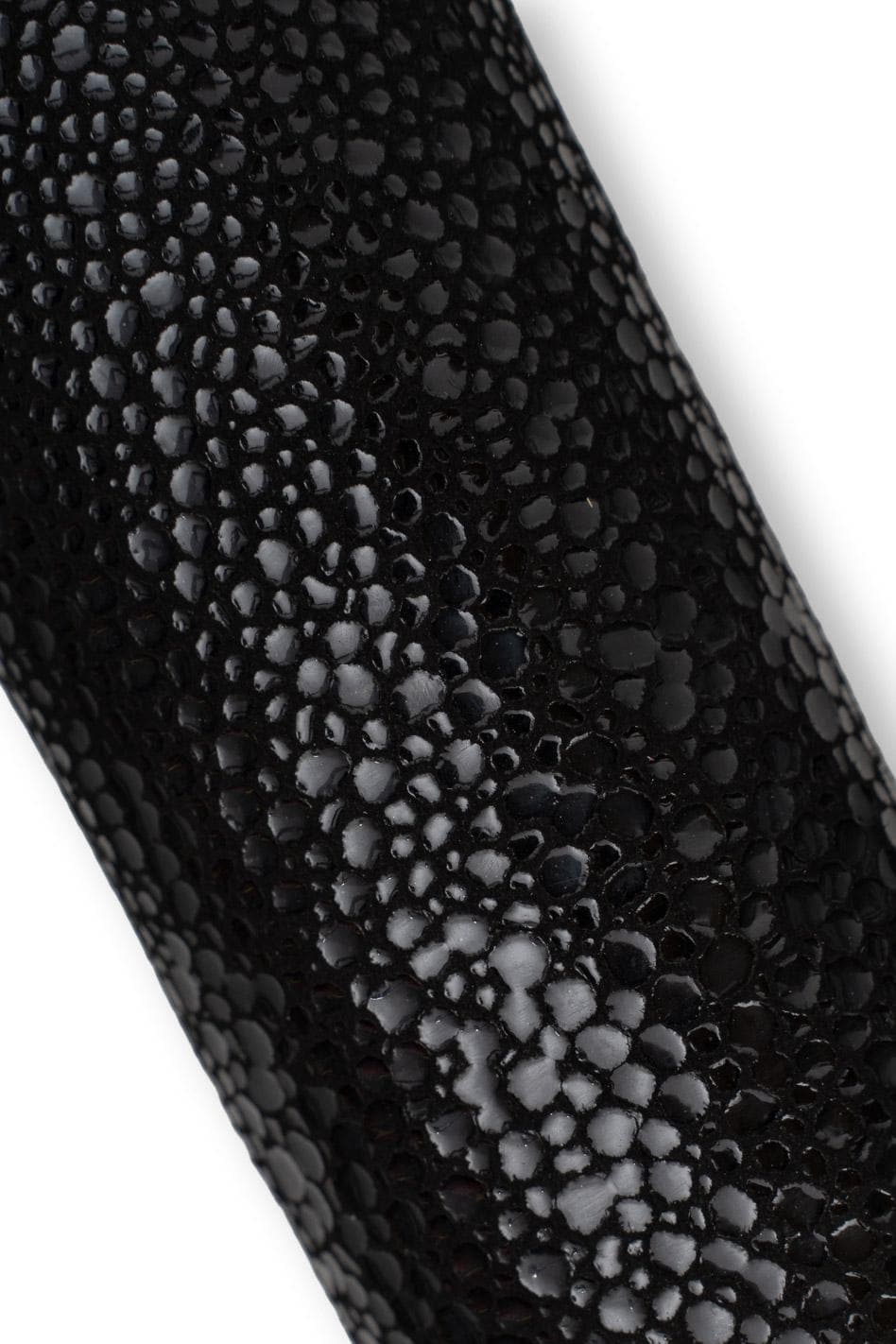 Black STINGRAY Leather Hide, Soft Galuchat Inspired Thin Leather skin, High Gloss Finish goatskin 0.4 - 0.6 mm B19499-TB La Garzarara