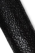 Black STINGRAY Leather Hide, Soft Galuchat Inspired Thin Leather skin, High Gloss Finish goatskin 0.4 - 0.6 mm B19499-TB La Garzarara