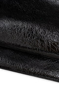 Black High Gloss Patent Leather Hide, High shine Crumpled Goat Skin, Thin soft Italian Leather for clothing B19498-TB La Garzarara