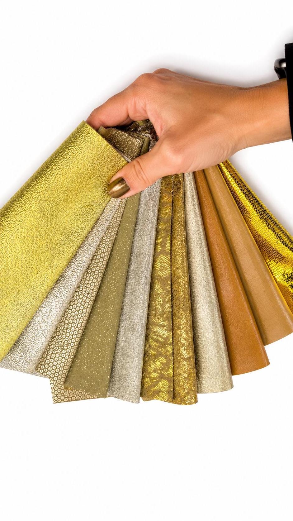 Gold to Platinum Leather Scraps, Champagne and Metallic Beige Remnants, Random Fashion Offcuts 6x5"/15x12 cm 10x8"/25x20 cm PREMIUM3