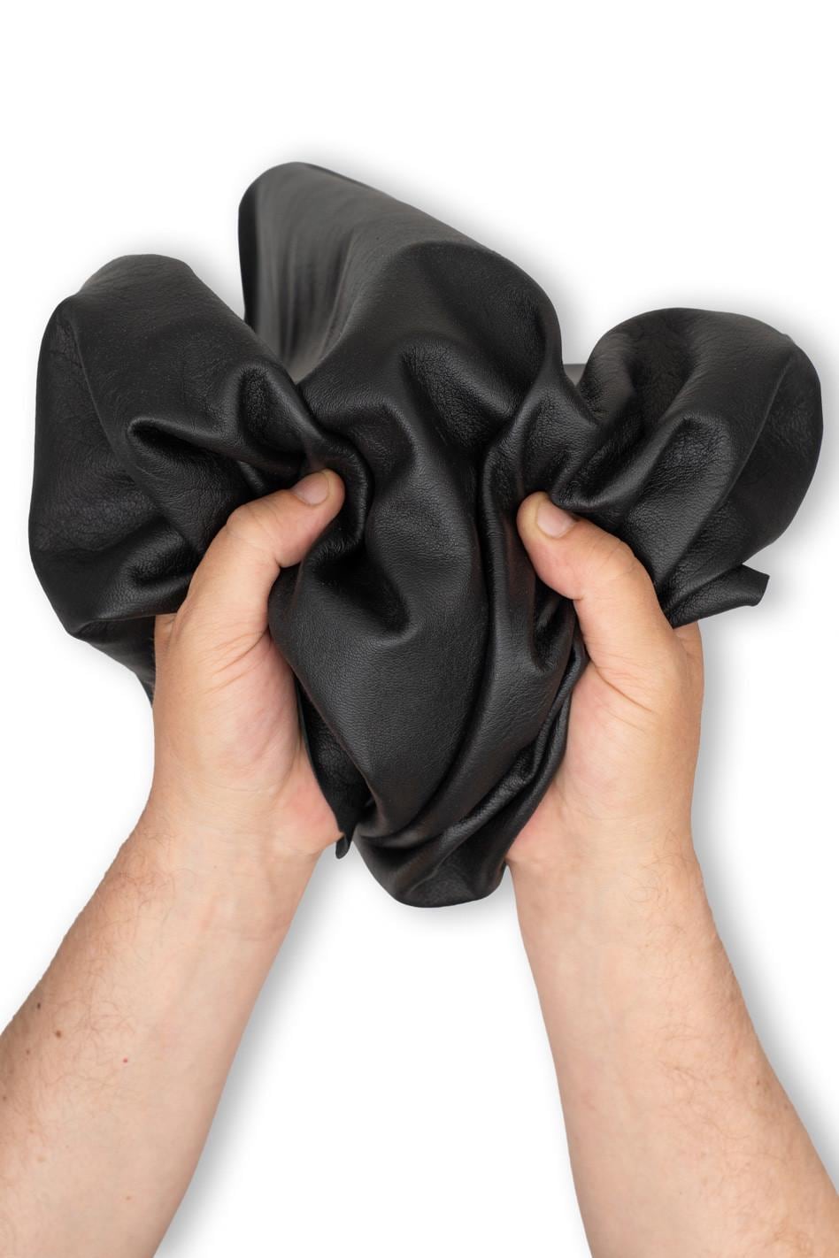 Black Matte Lambskin Leather Skin, Soft Italian Garment Leather, Luxury Lamb Leather Skin, B18793-TB La Garzarara