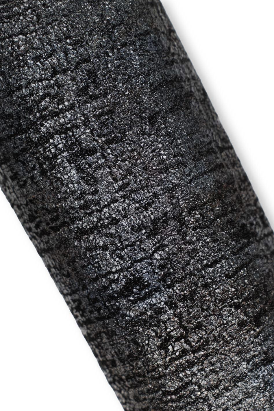 FABRIC - like textured goatskin, gery- black printed goatskin, METALLIC soft bright material for leather goods B19567-MT(st) La Garzarara