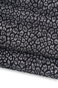 Grey LEOPARD printed leather skin, cheetah textured suede goatskin, glossy animal print on soft hide, for diy items B18808-ST La Garzarara