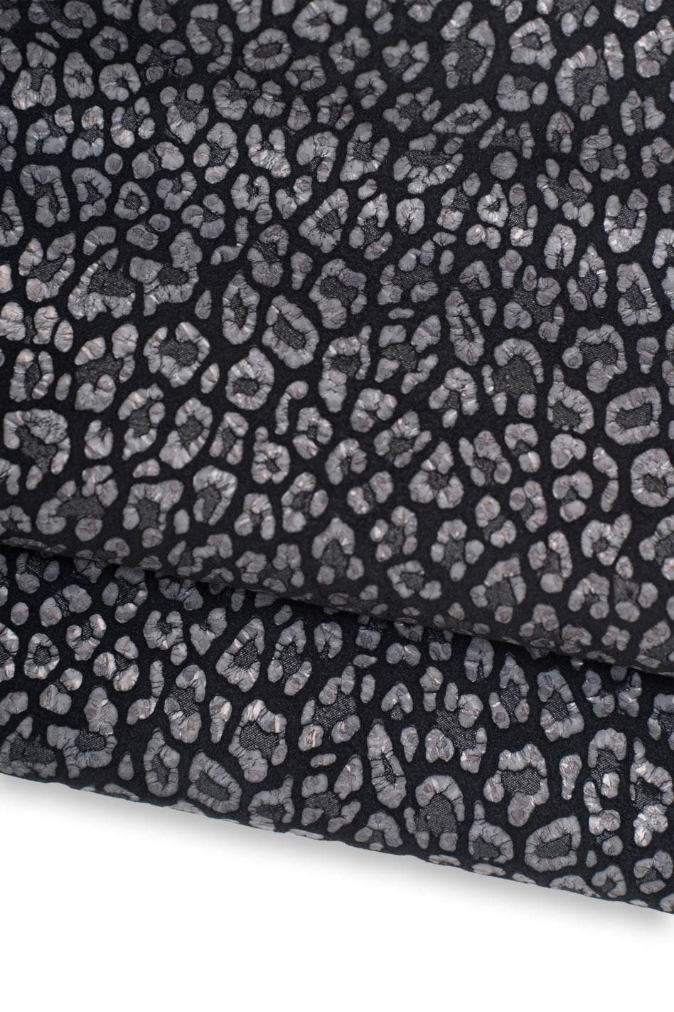 Grey LEOPARD printed leather skin, cheetah textured suede goatskin, glossy animal print on soft hide, for diy items B18808-ST La Garzarara