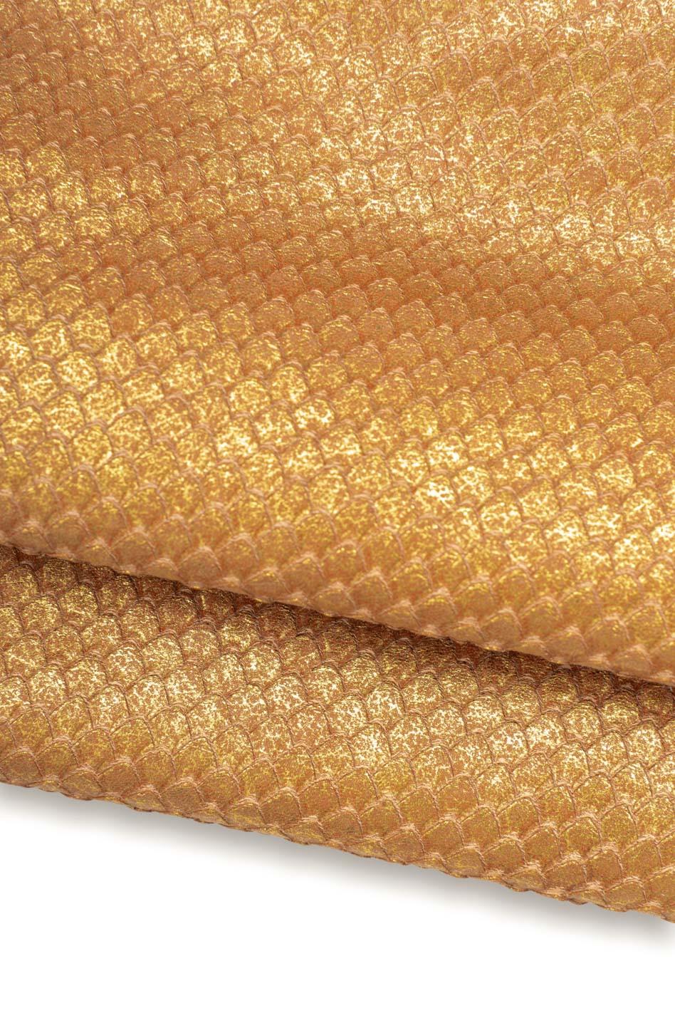 Bronze Python leather skin, Camel metallic SNAKE printed goatskin, bright soft snakeskin B19488-MT(st) La Garzarara